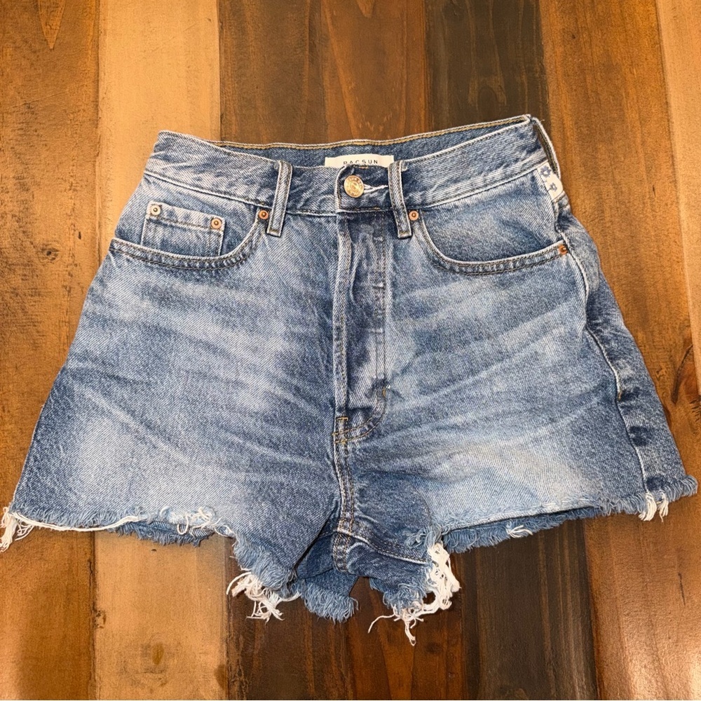 Women’s size 24 PacSun High Rise Jean Shorts With Floral Strip